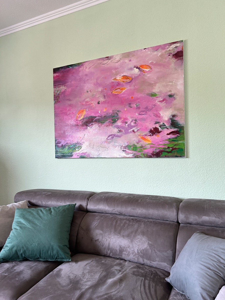 Kunstwerk A Beautiful Day. Abstraktes Gemälde von Sandra Obel.