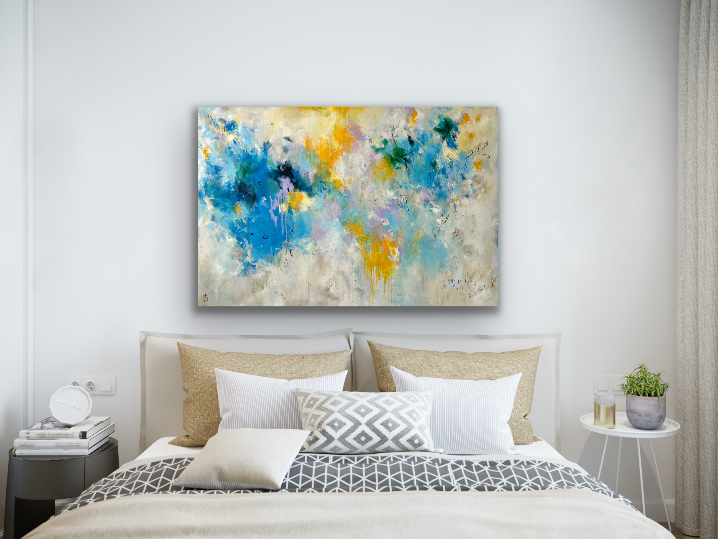 Kunstwerk It can be easy. Abstraktes Gemälde von Sandra Obel.