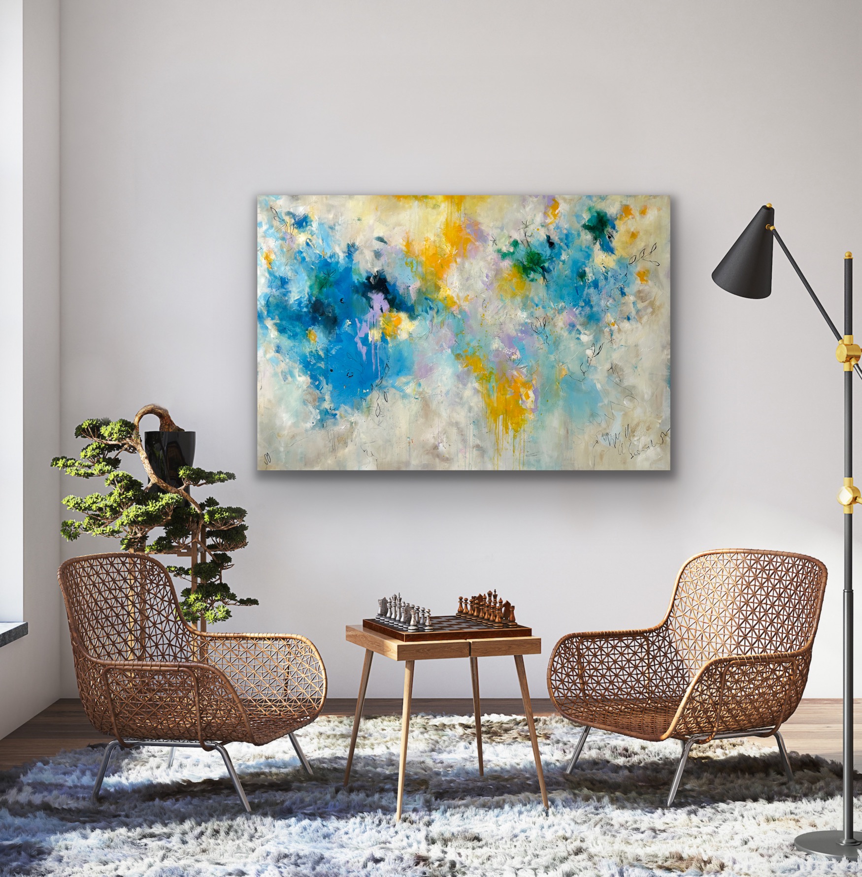 Kunstwerk It can be easy. Abstraktes Gemälde von Sandra Obel.