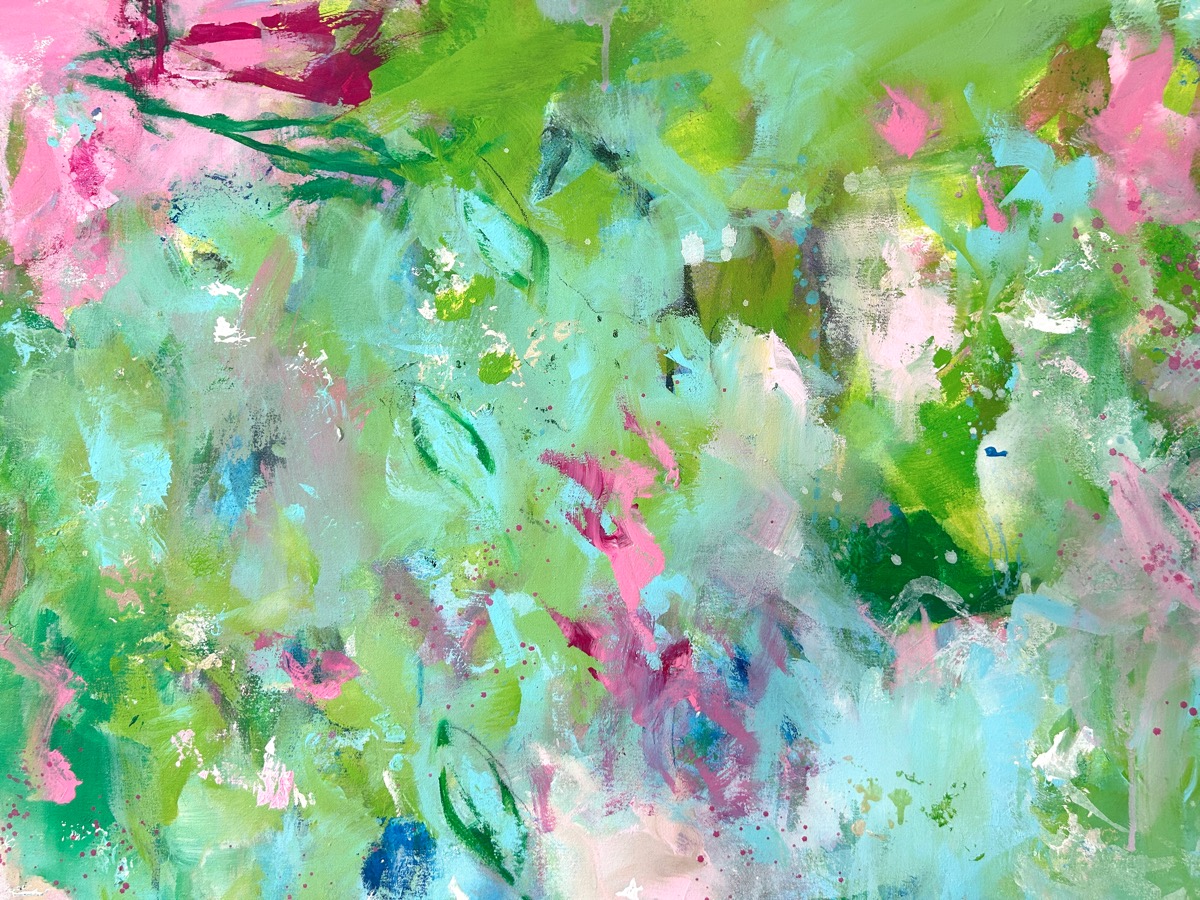 Detail Kunstwerk New Start. Abstraktes Gemälde von Sandra Obel.