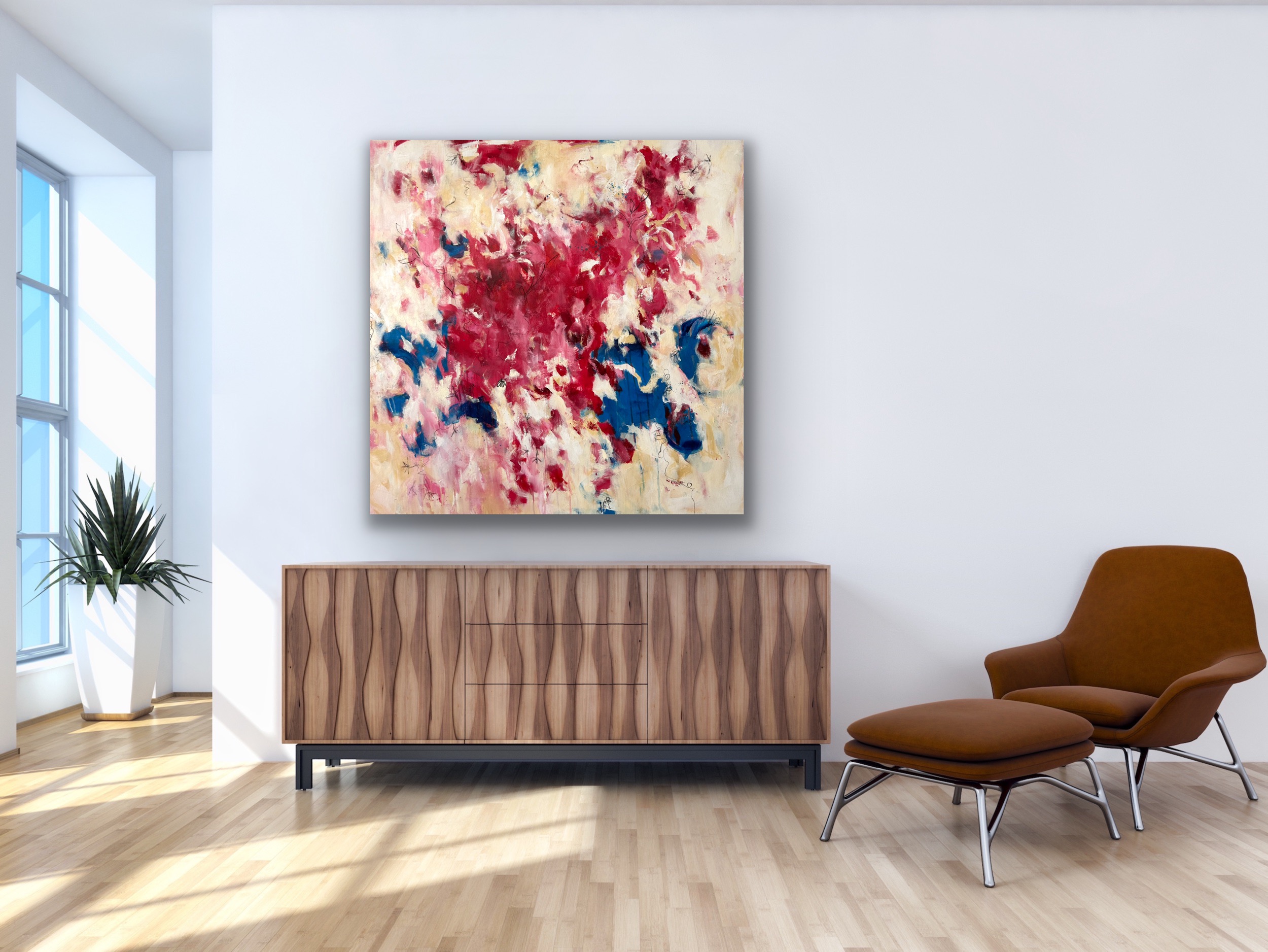 Kunstwerk Momentum. Abstraktes Gemälde von Sandra Obel.