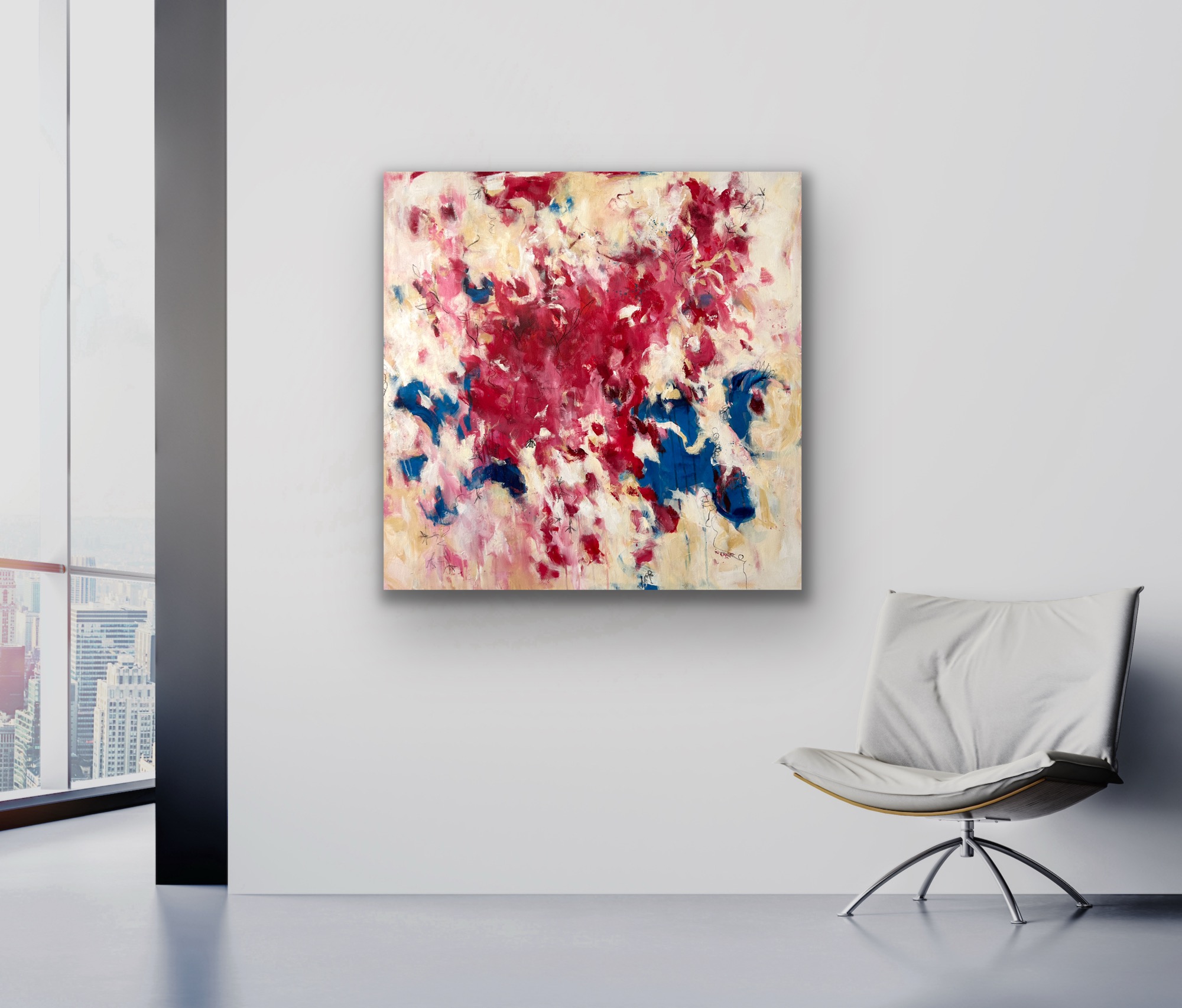 Kunstwerk Momentum. Abstraktes Gemälde von Sandra Obel.