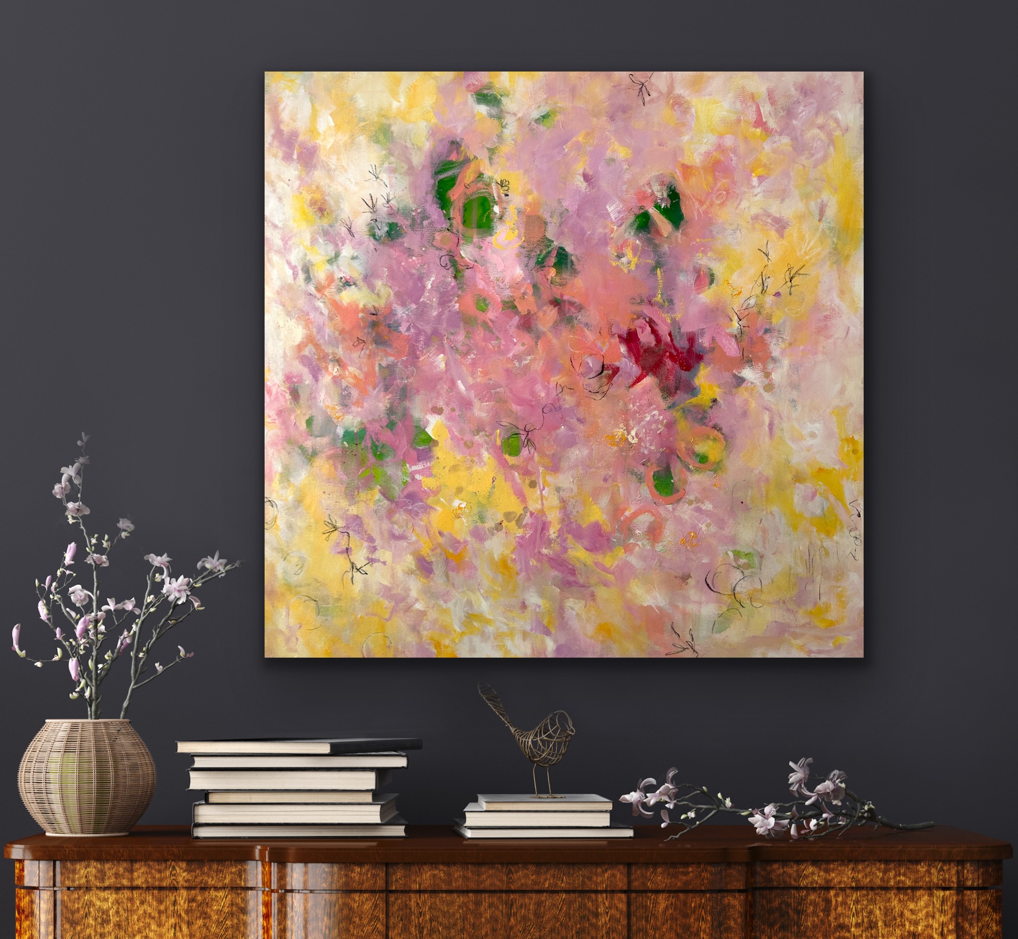 Kunstwerk Possibilities. Abstraktes Gemälde von Sandra Obel.