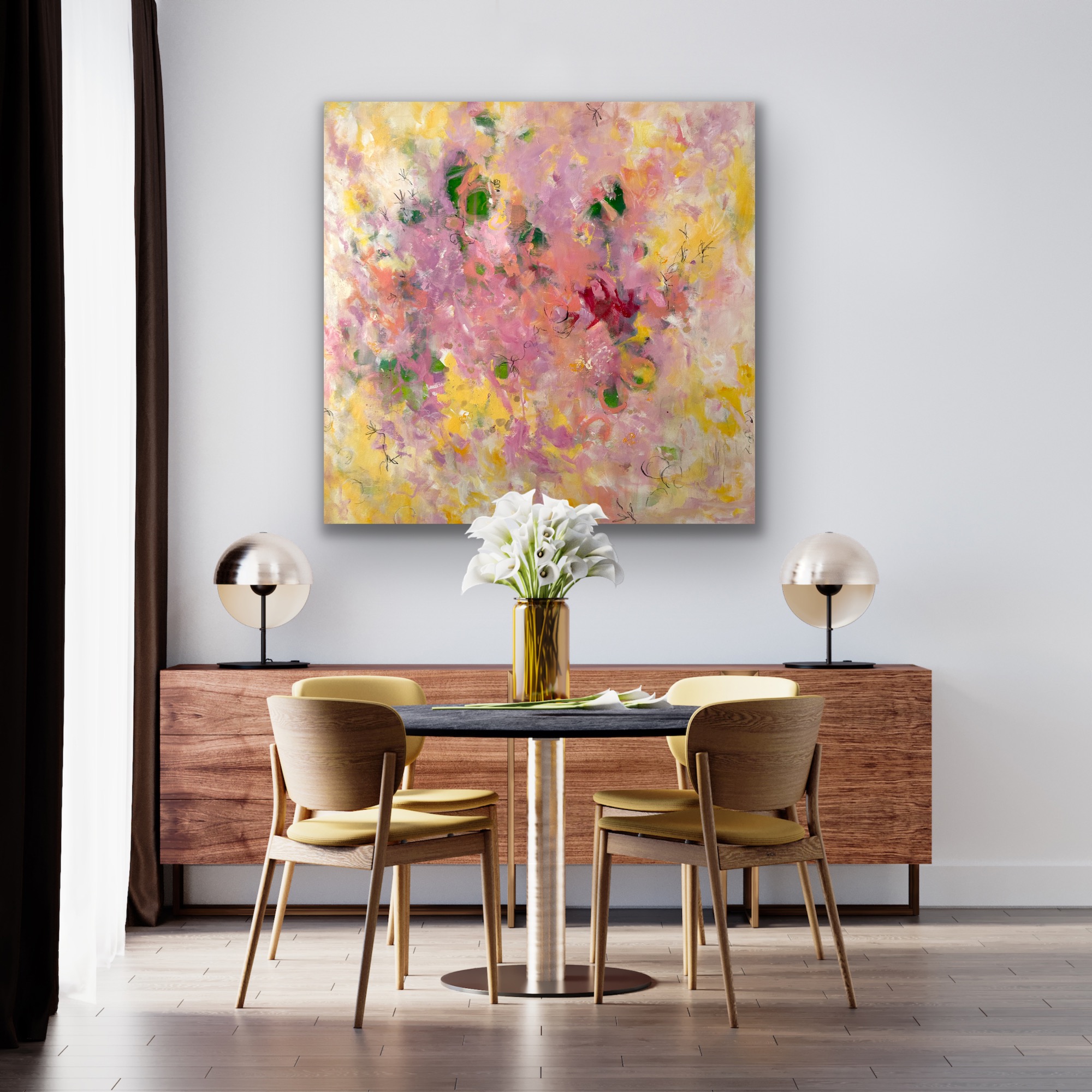 Kunstwerk Possibilities. Abstraktes Gemälde von Sandra Obel.