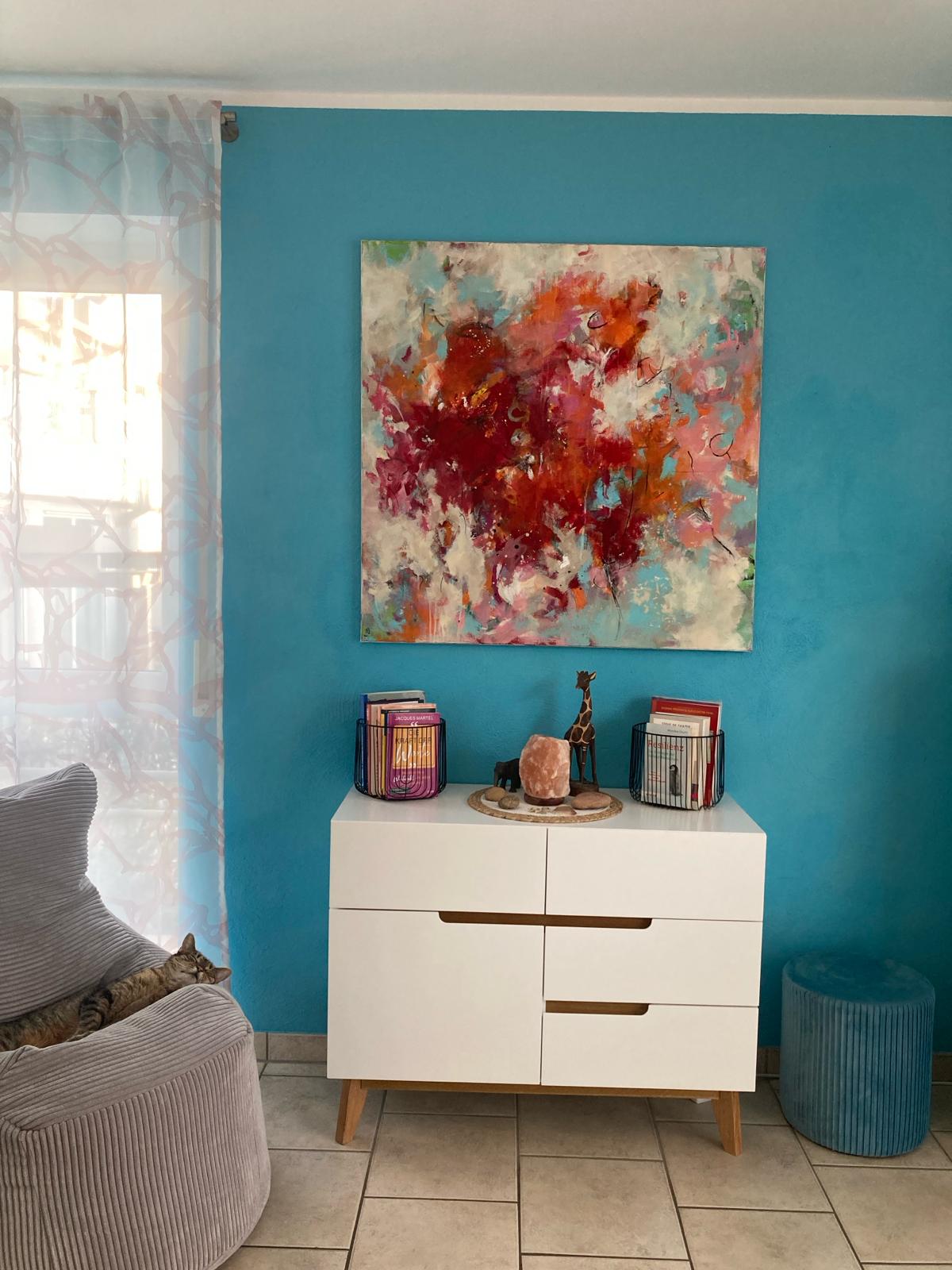 Kunstwerk Hot Summer. Abstraktes Gemälde von Sandra Obel.