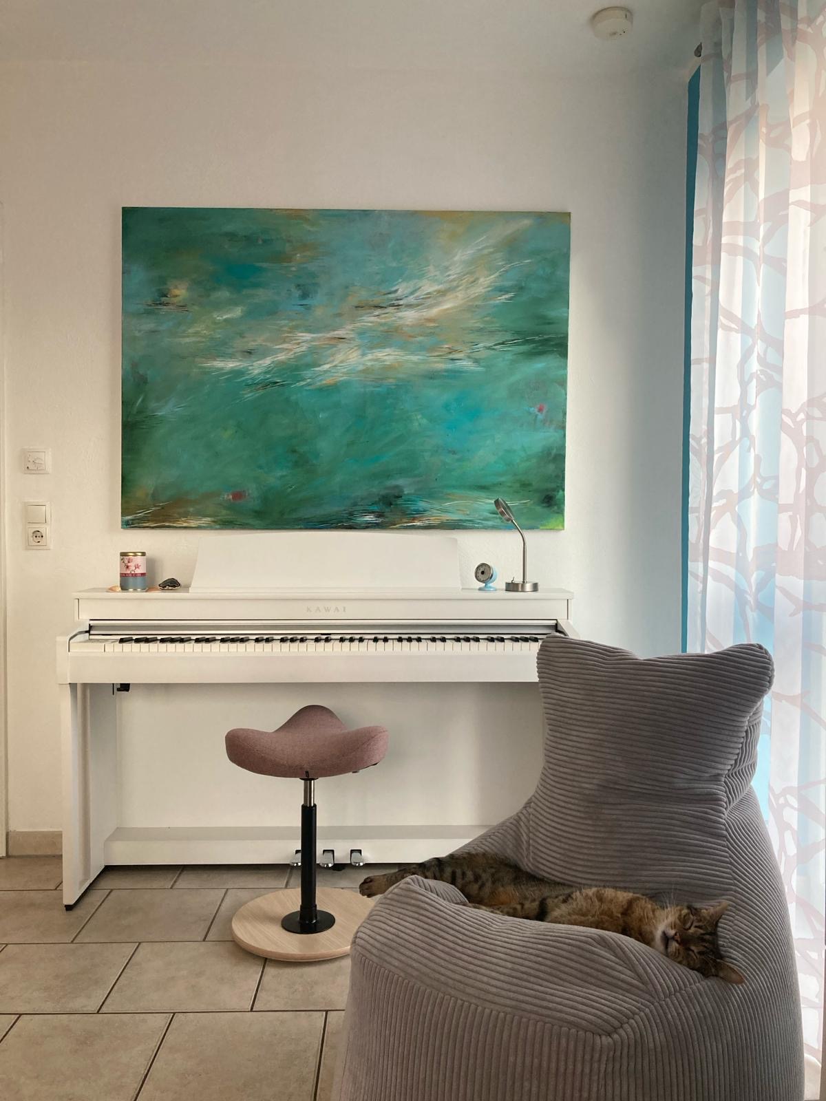 Kunstwerk Pacific dreams. Abstraktes Gemälde von Sandra Obel.