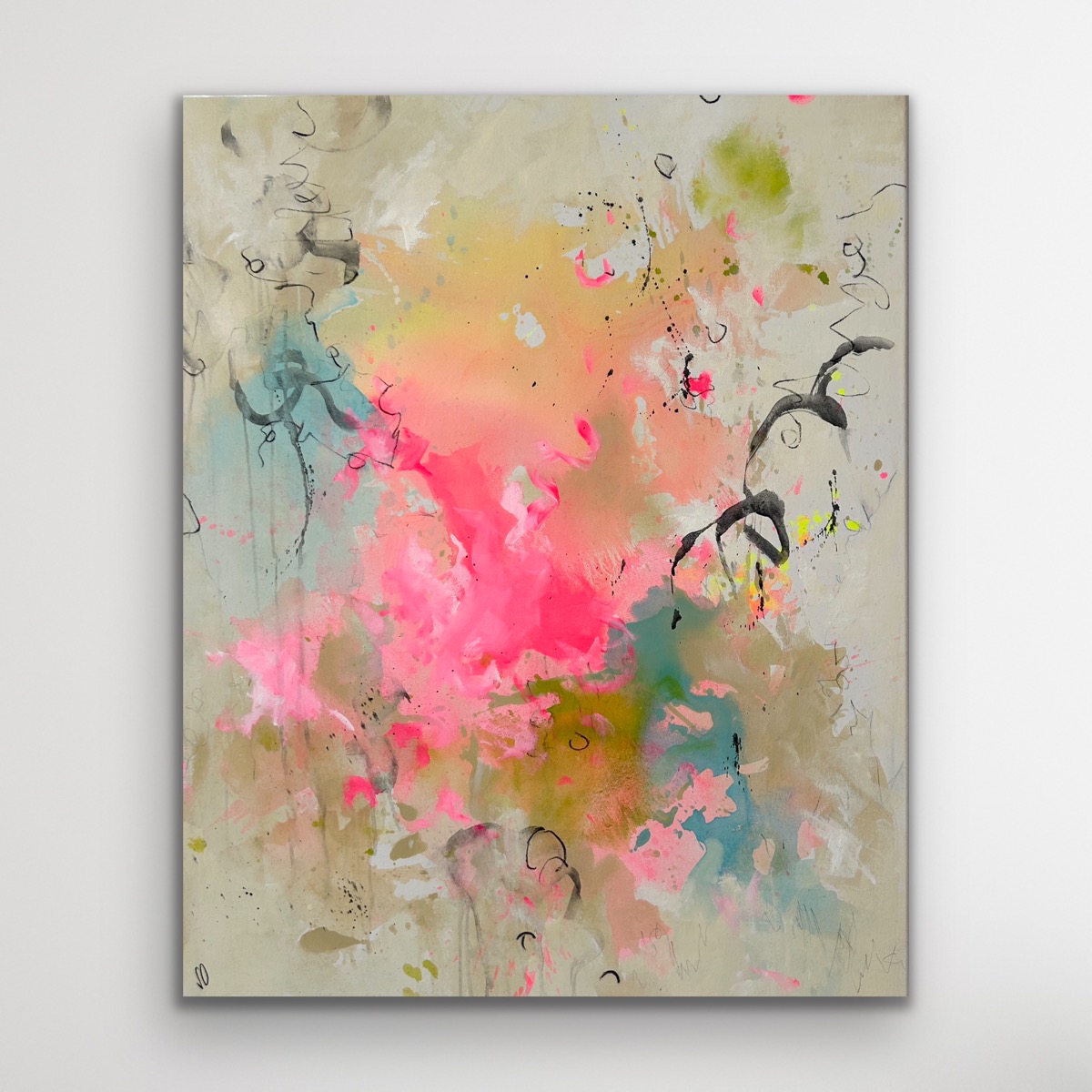 Kunstwerk Vibrations. Abstraktes Gemälde von Sandra Obel.