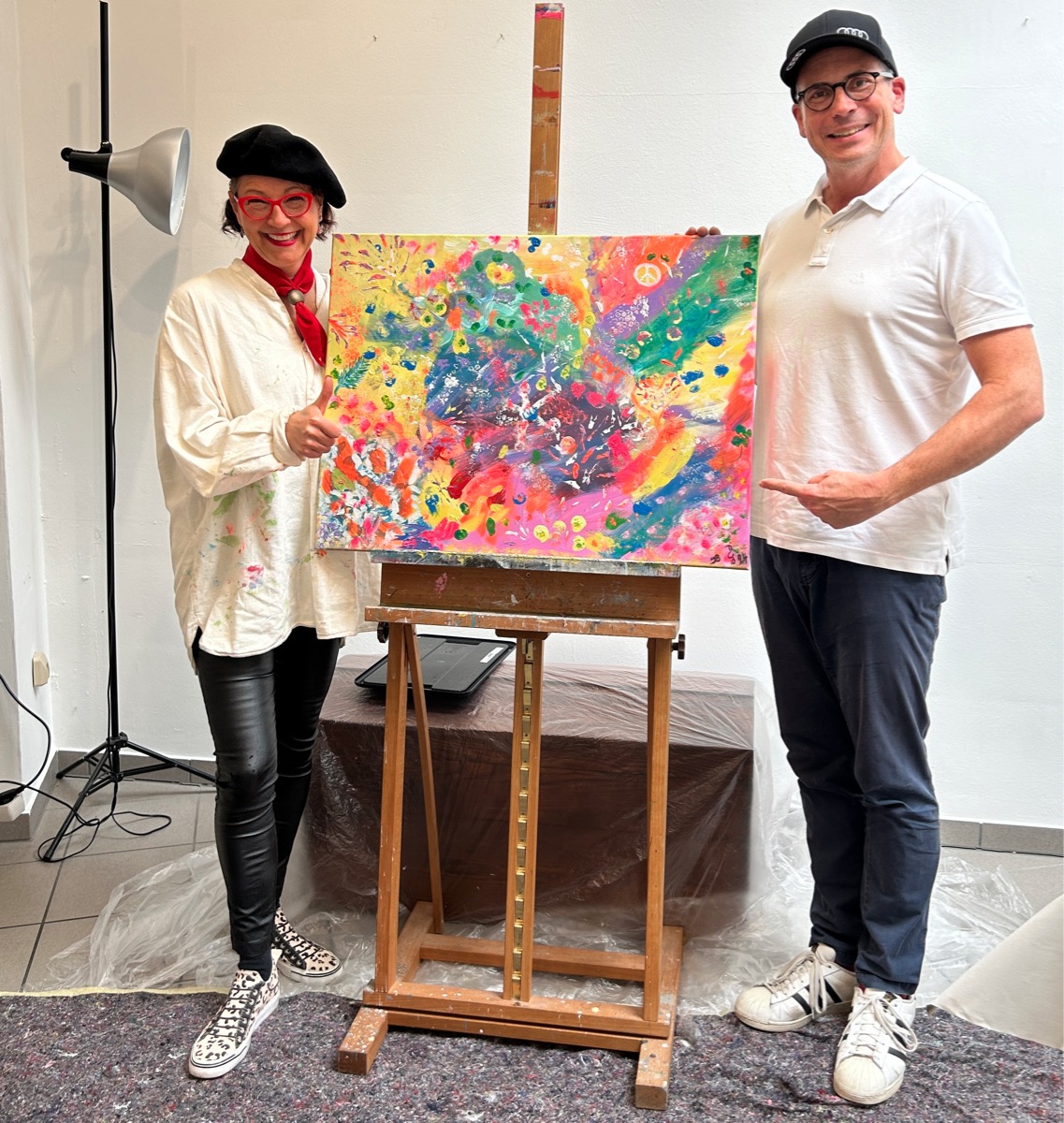 Workshop malen paare sandra obel kunstwerk präsentation