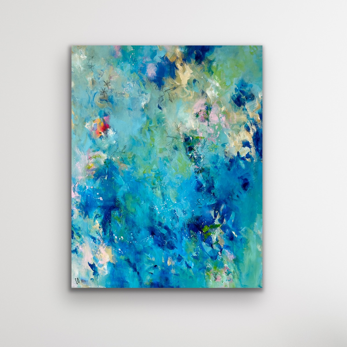 Kunstwerk Deep Balance. Abstraktes Gemälde von Sandra Obel.