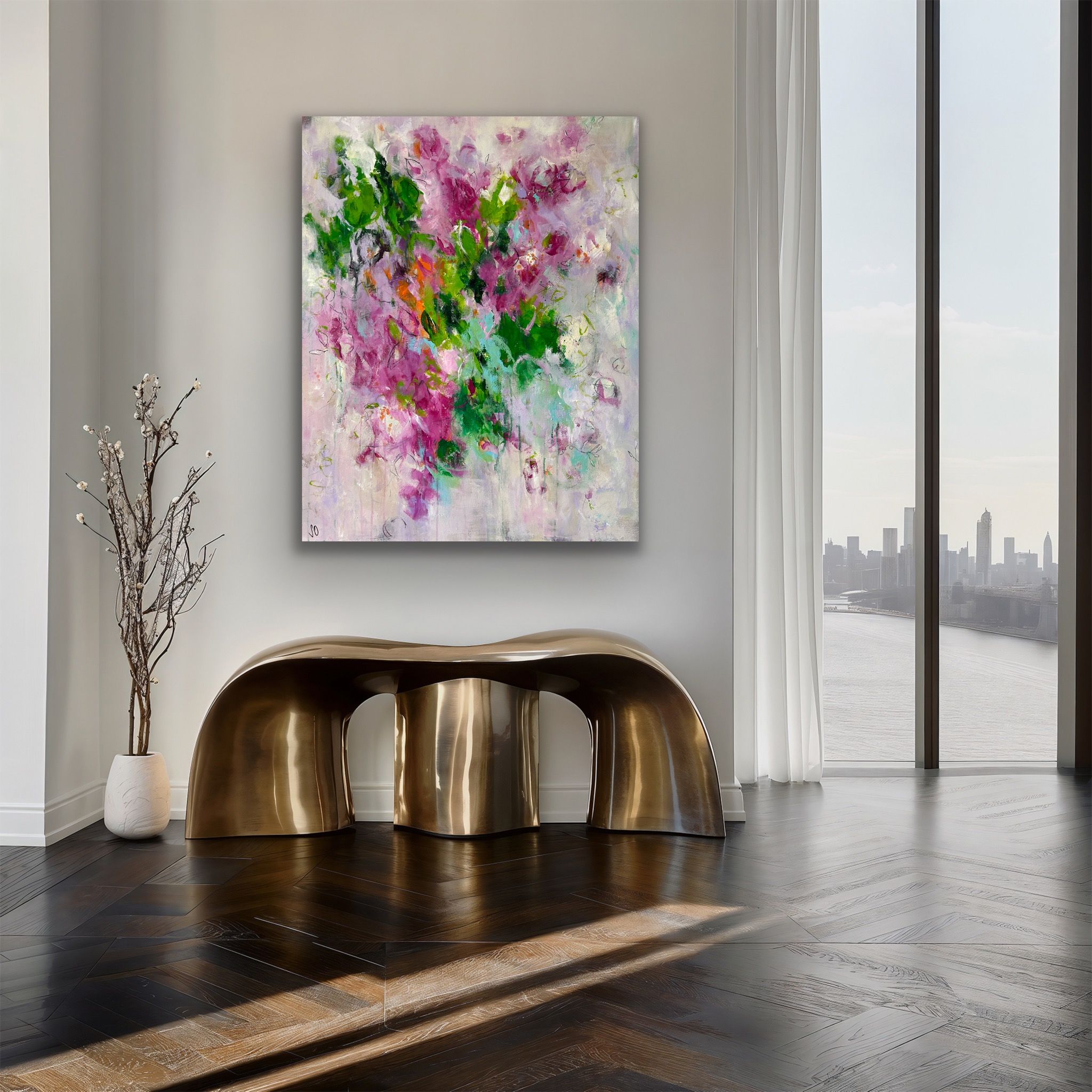 Kunstwerk Heart Energy. Abstraktes Gemälde von Sandra Obel.