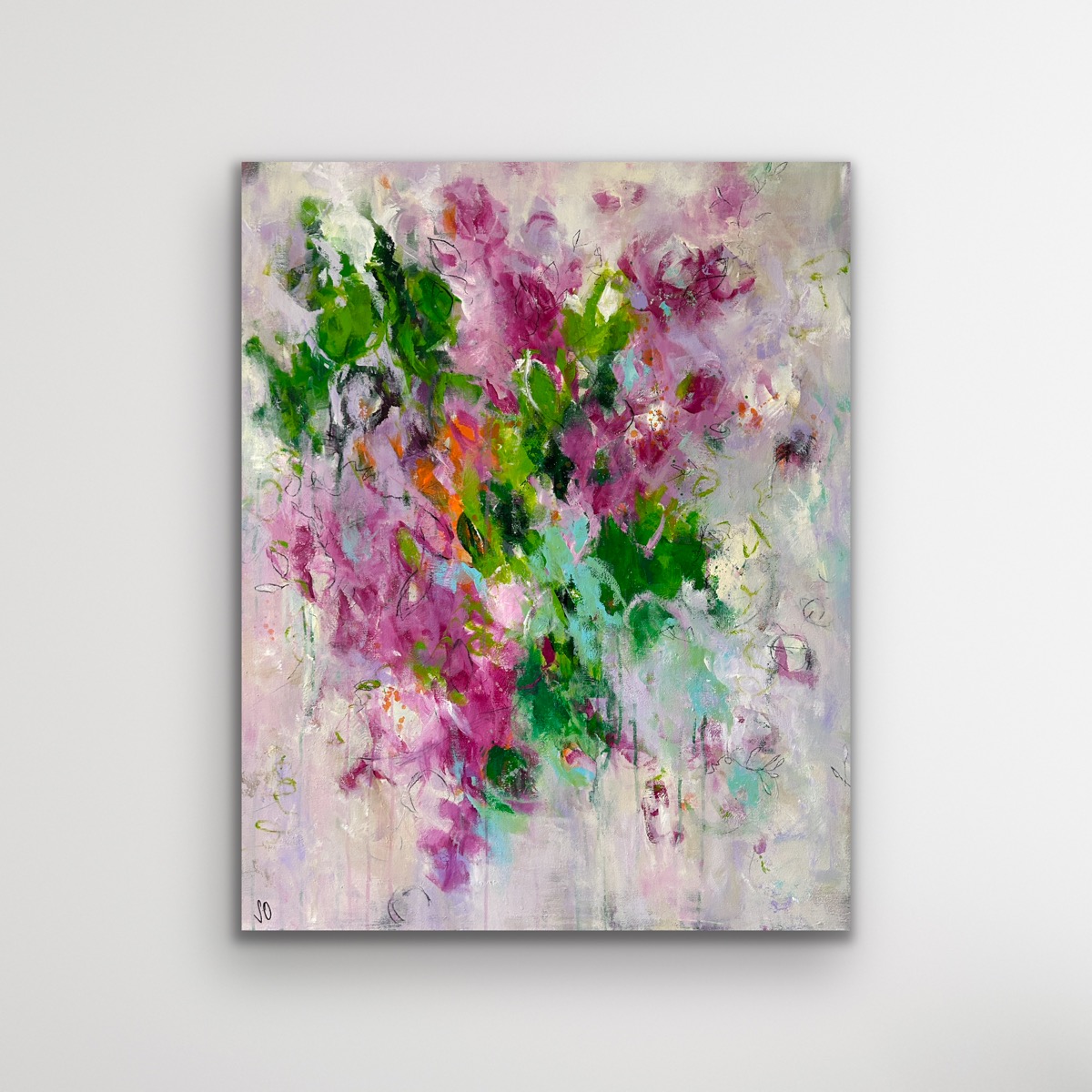 Kunstwerk Heart Energy. Abstraktes Gemälde von Sandra Obel.