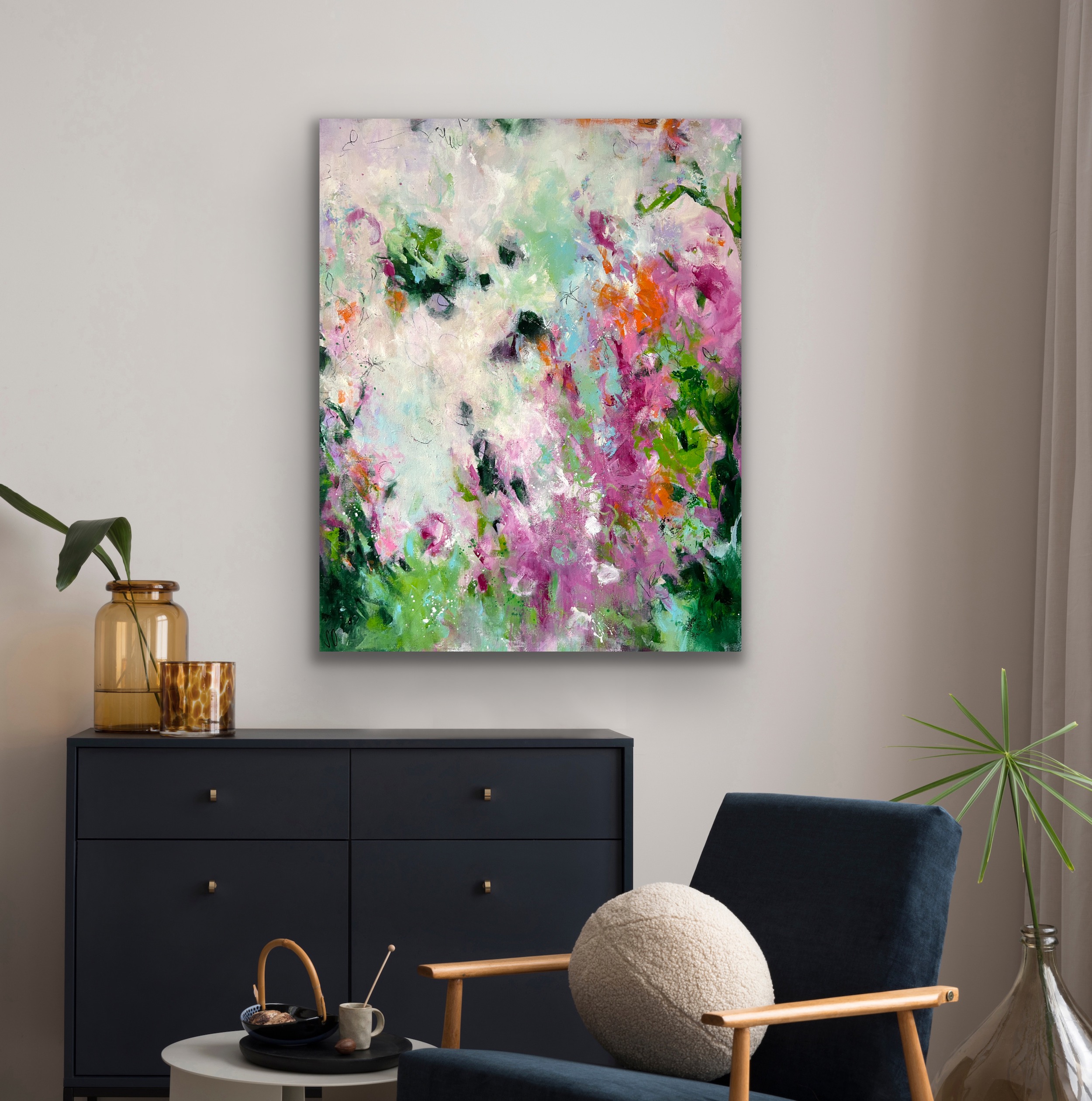 Kunstwerk Silent Dance. Abstraktes Gemälde von Sandra Obel.