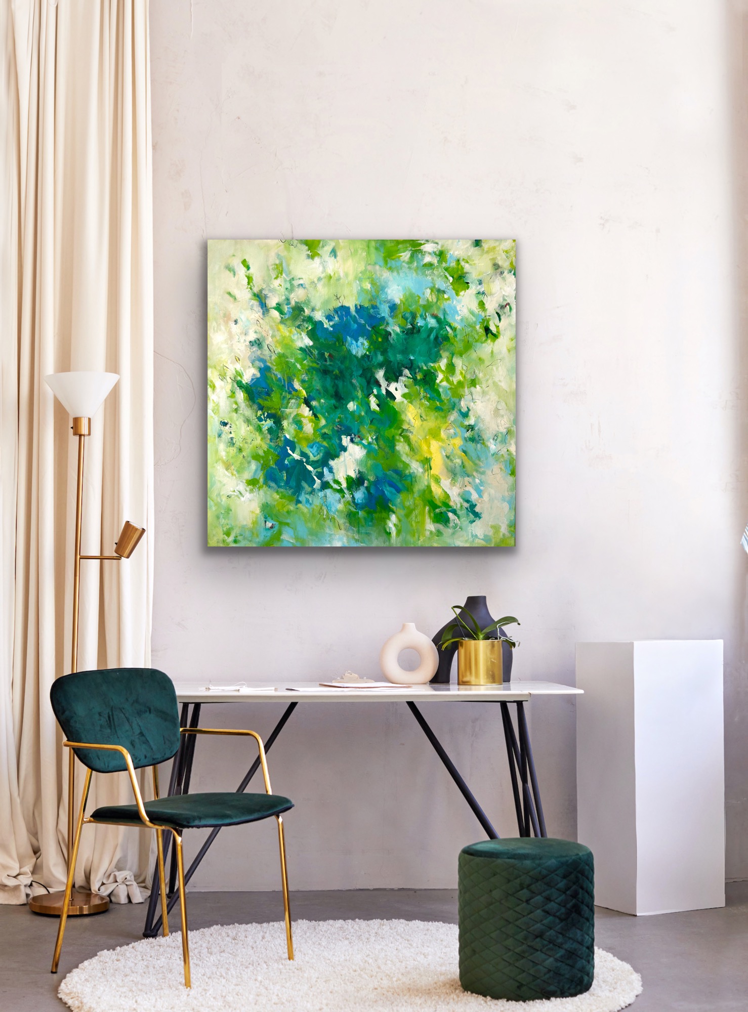 Kunstwerk Connection. Abstraktes Gemälde von Sandra Obel.