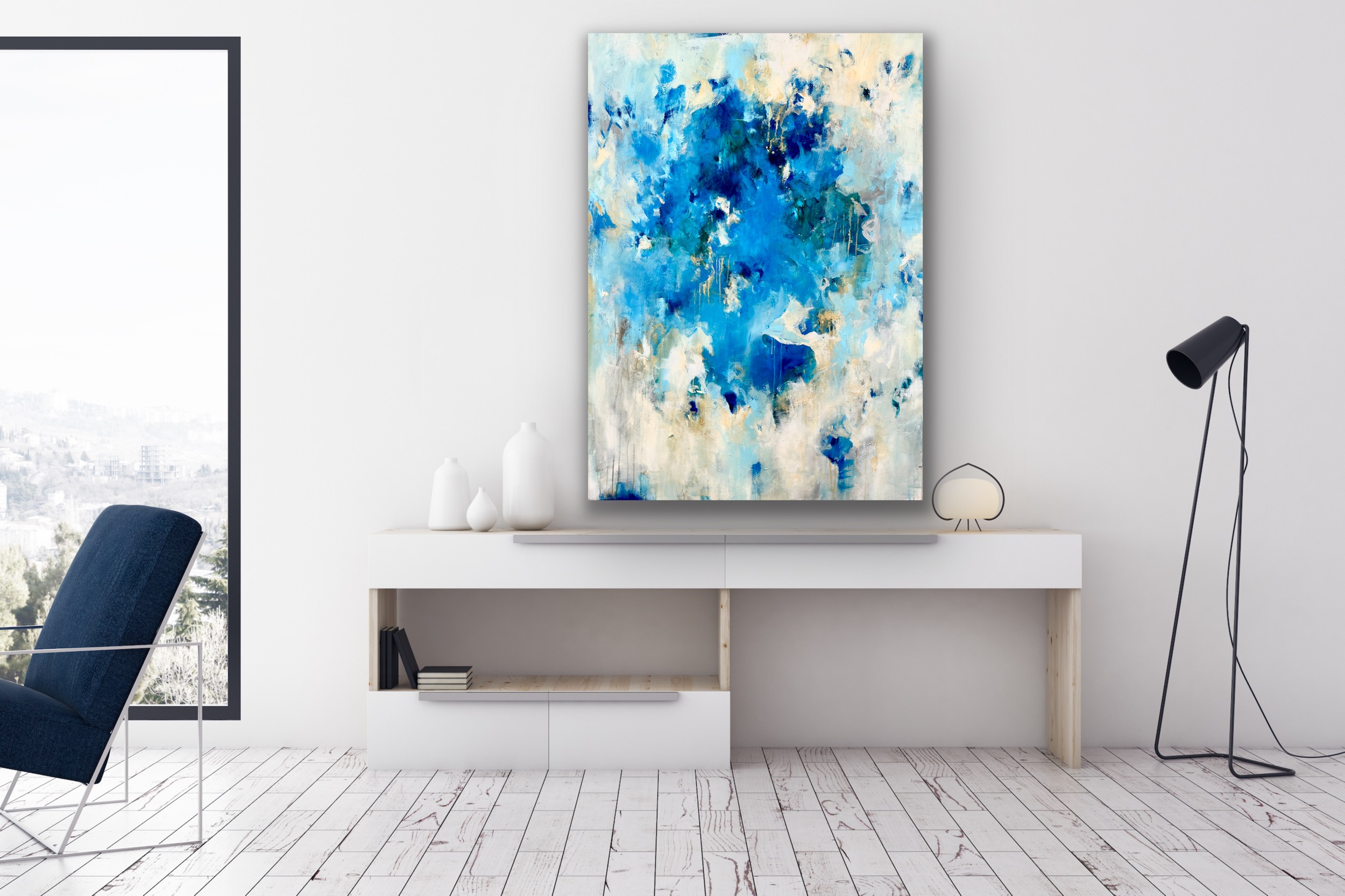 Kunstwerk Imagine. Abstraktes Gemälde von Sandra Obel.