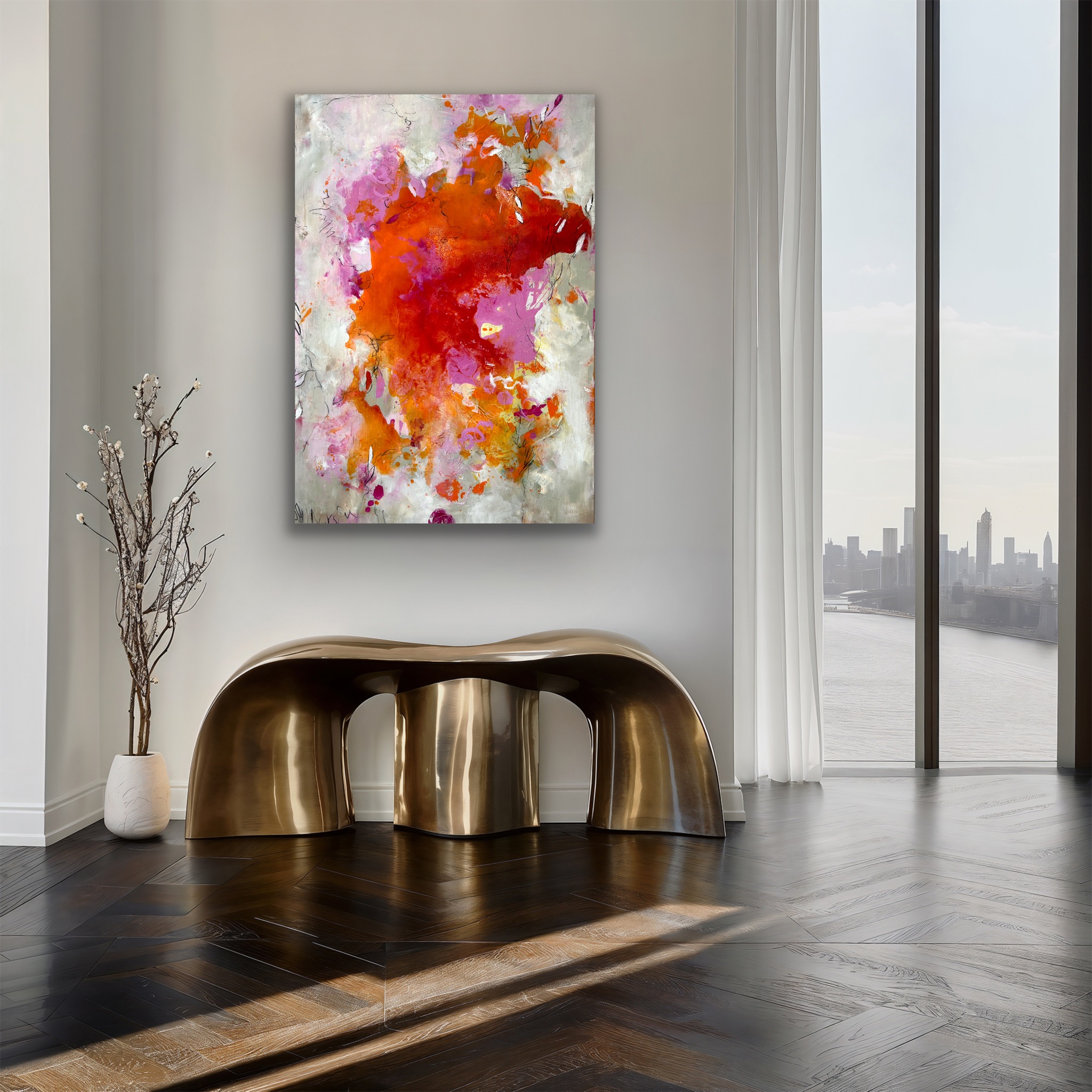 Kunstwerk Good Life. Abstraktes Gemälde von Sandra Obel.