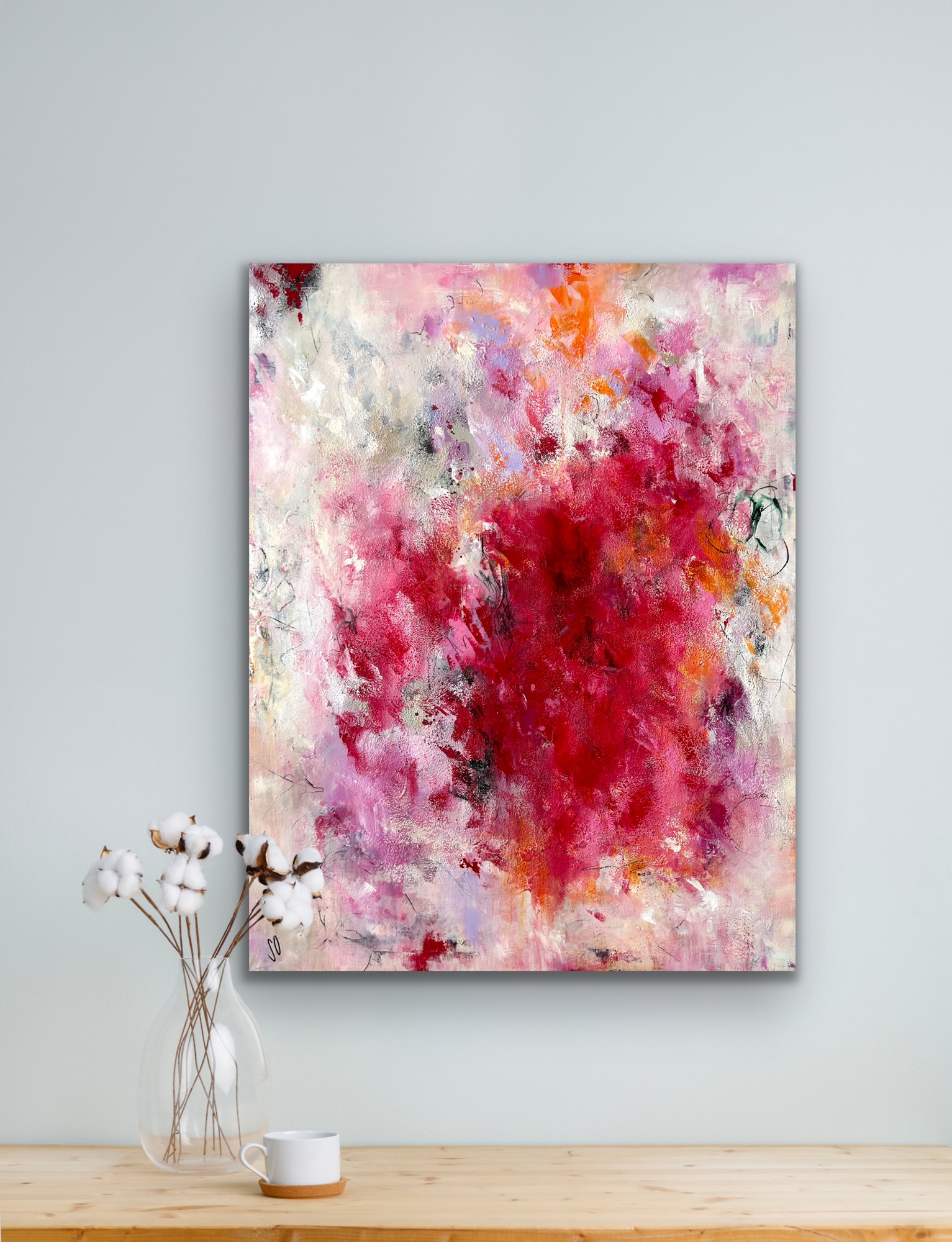 Kunstwerk Passion. Abstraktes Gemälde von Sandra Obel.