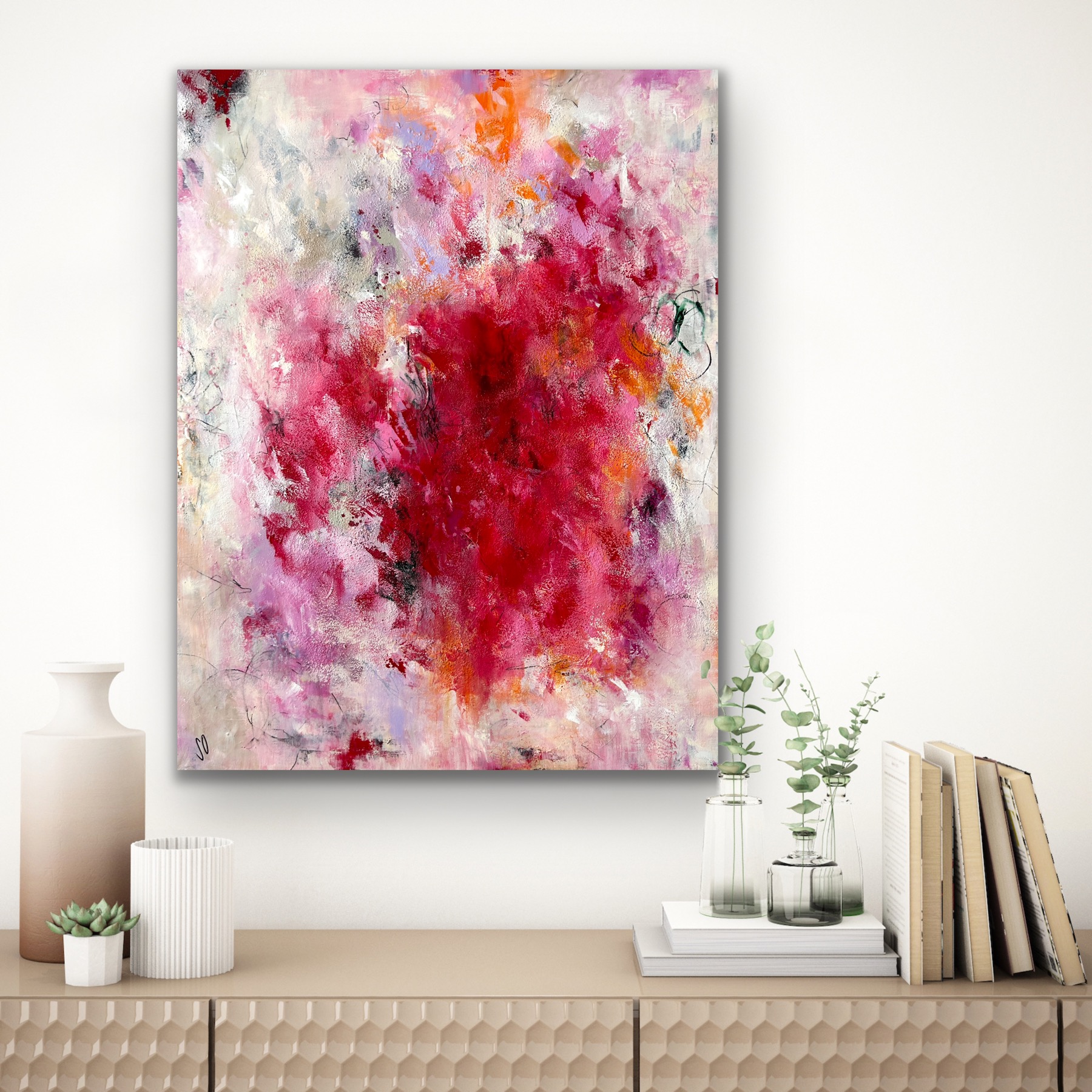 Kunstwerk Passion. Abstraktes Gemälde von Sandra Obel.