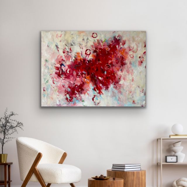 Kunstwerk Power Flow. Abstraktes Gemälde von Sandra Obel.