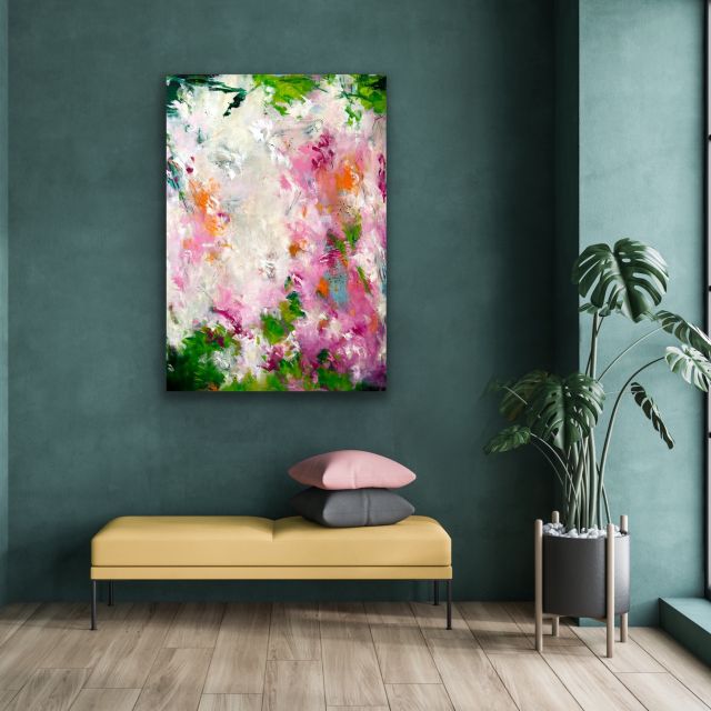 Kunstwerk Inner Romance. Abstraktes Gemälde von Sandra Obel.