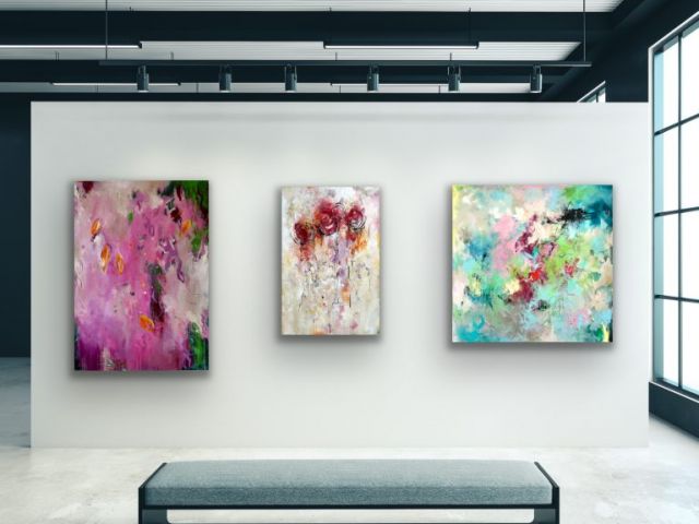 Auswahl Kunstwerke. Abstrakte Gemälde von Sandra Obel.