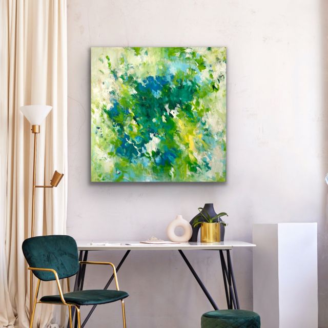 Kunstwerk Connection. Abstraktes Gemälde von Sandra Obel.