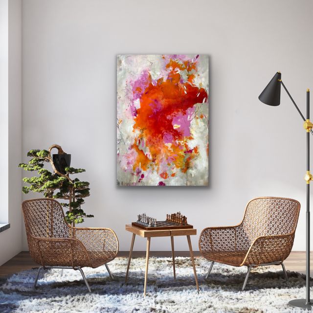 Kunstwerk Good Life. Abstraktes Gemälde von Sandra Obel.