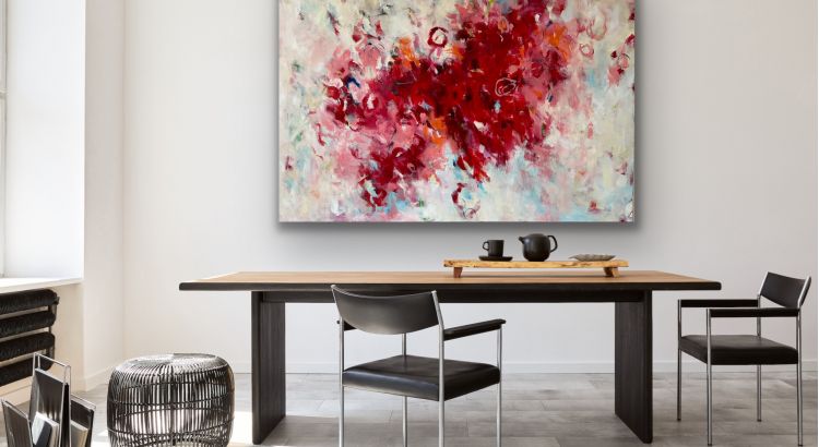 Kunstwerk Powerflow. Abstraktes Gemälde von Sandra Obel.