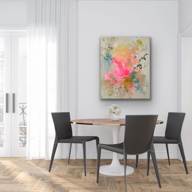 Kunstwerk Vibrations. Abstraktes Gemälde von Sandra Obel.