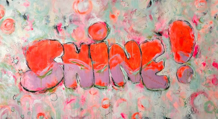 Kunstwerk Shine. Abstraktes Gemälde von Sandra Obel.